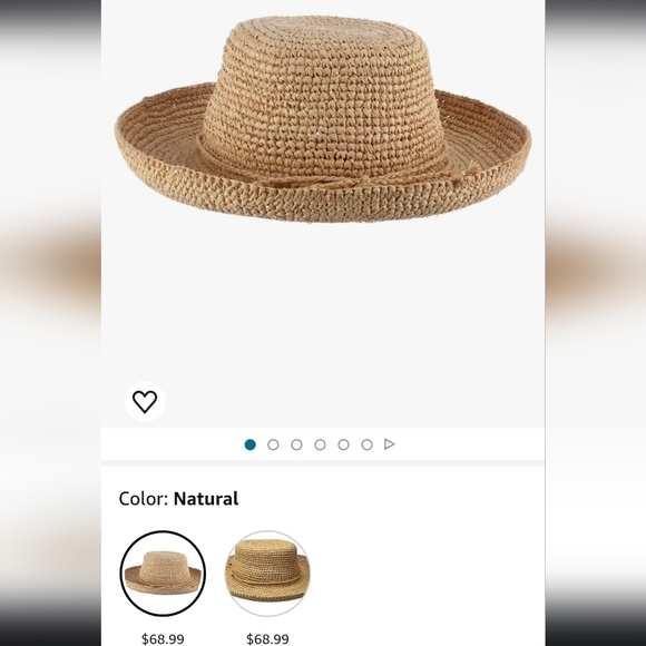 Gently used womens adjustable  crotcheted paper hat this hat is indestructible - Picture 5 of 5